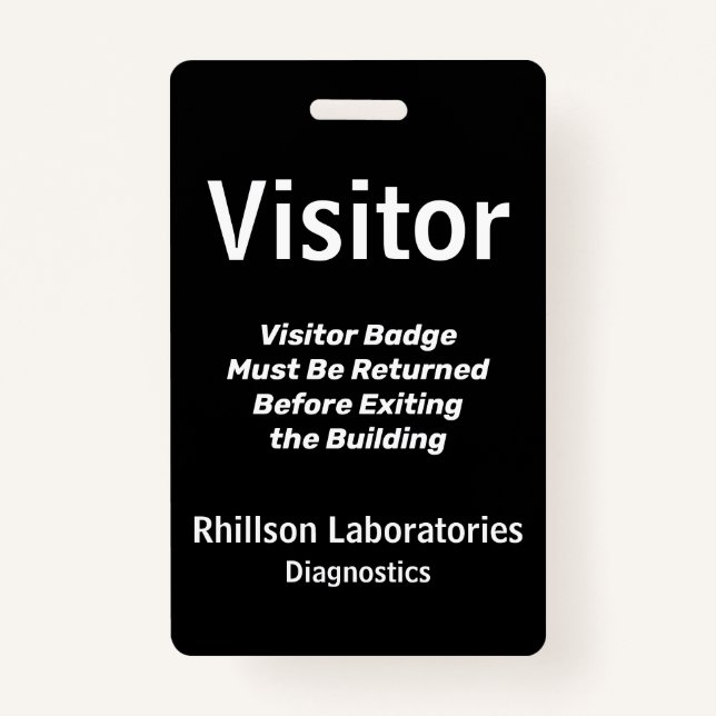 Visitor ID with custom details Badge (Front)