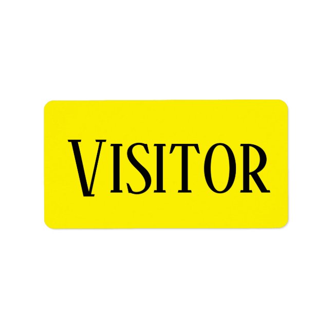 Visitor Label (Front)