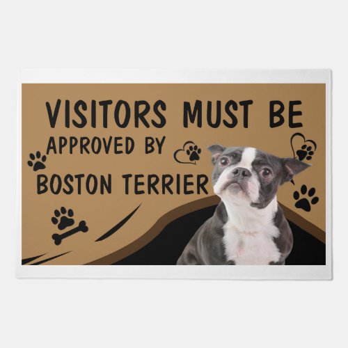 Visitor Must Be Approved By Boston Terrier Doormat