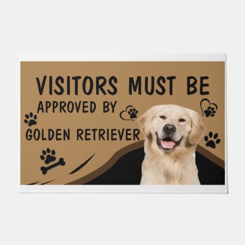 Visitor Must Be Approved By Golden Retriever Doormat