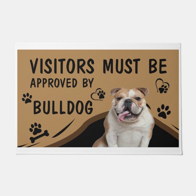 Visitor Must Be Approved By Springer Bulldog Doormat (Front)