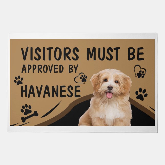 Visitor Must Be Approved By Springer Havanese Doormat (Front)