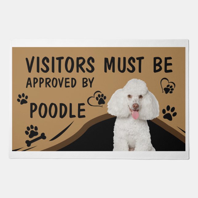 Visitor Must Be Approved By Springer Poodle Doormat (Front)
