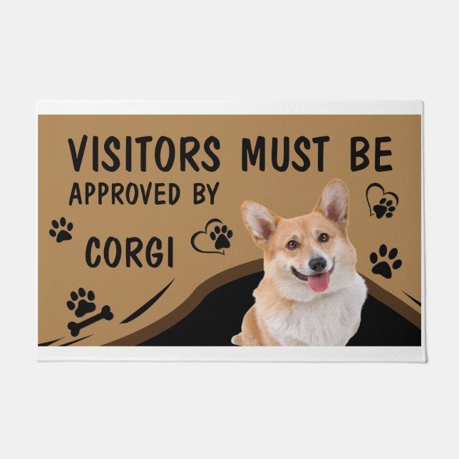 Visitor Must Be Approved By Springer Spaniel Corgi Doormat (Front)