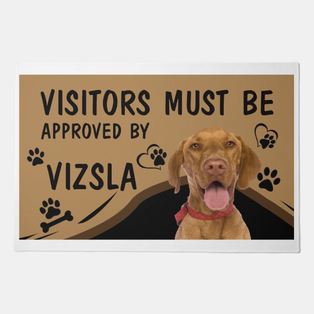 Visitor Must Be Approved By Springer Vizsla Doormat (Front)