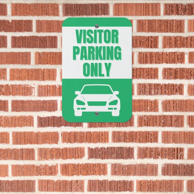 Visitor Parking Only Durable Outdoor Sign Green  (In Situ(Brick))