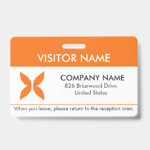 Visitor Pass ID Badge with a Simple Logo