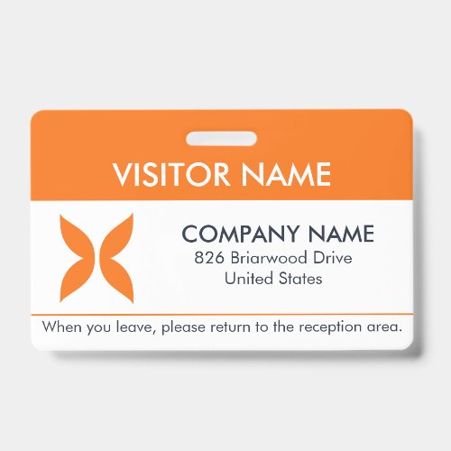 Visitor Pass ID Badge with a Simple Logo