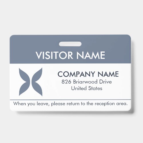 Visitor Pass ID Badge with a Simple Logo