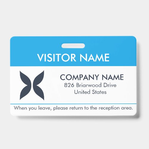 Visitor Pass ID Badge with a Simple Logo