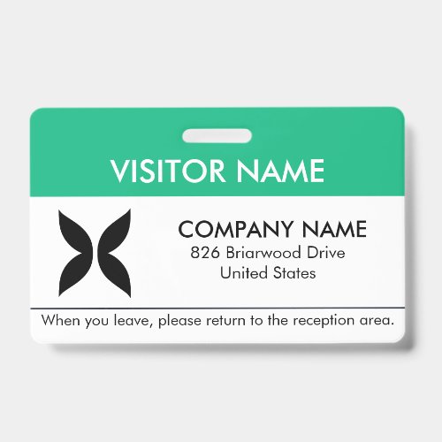 Visitor Pass ID Badge with a Simple Logo