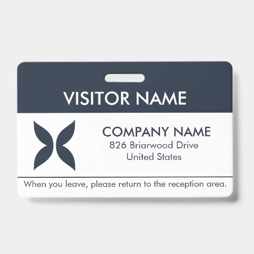 Visitor Pass ID Badge with a Simple Logo
