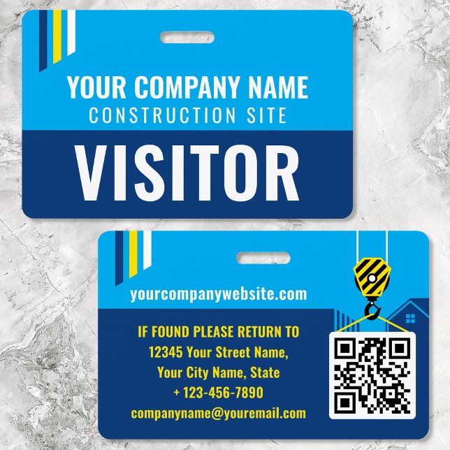 Visitor Pass Security ID Construction Site Navy Badge (Creator Uploaded)