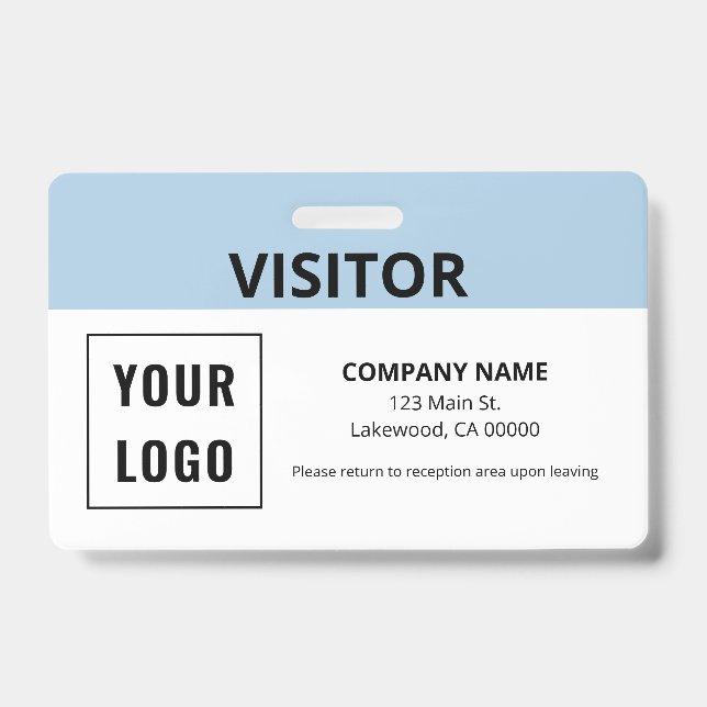 Visitor Pass Simple Logo ID Badge (Front)