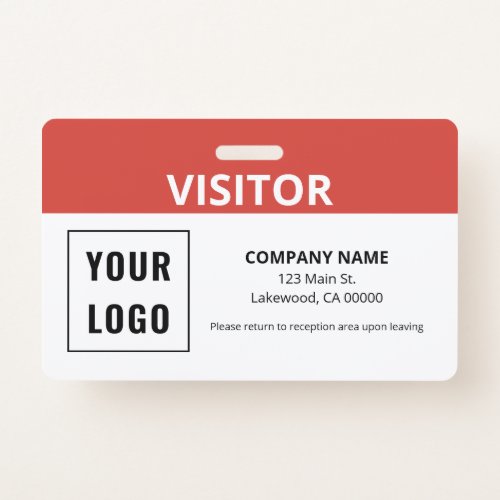 Visitor Pass Simple Logo ID Badge