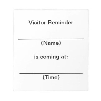 Visitor Reminder Notes