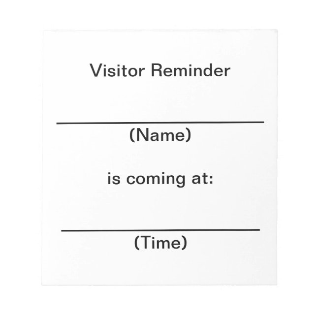 Visitor Reminder Notes (Front)
