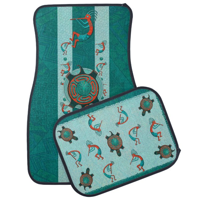 Visitors Anasazi Native Folk Art Car Floor Mat (Set)