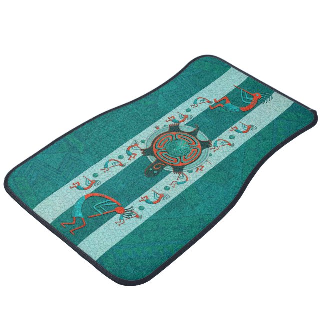 Visitors Anasazi Native Folk Art Car Floor Mat (Angled)