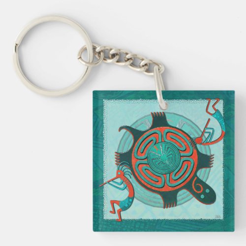 Visitors Anasazi Native Folk Art Keychain