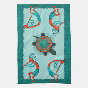 Visitors Anasazi Native Folk Art Kitchen Towel
