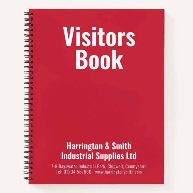 Visitors Book for Businesses (Front)