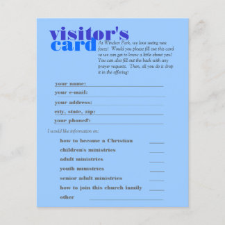 visitor's card