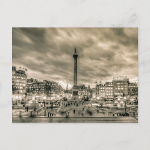 Visitors in Trafalgar Square London Postcard