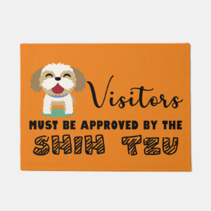 Visitors must be approved by the shih tzu doormat