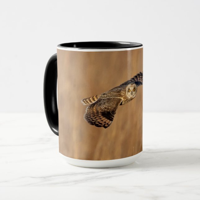Visitors of the Grasslands: Short-Eared Owls Mug (Front Left)