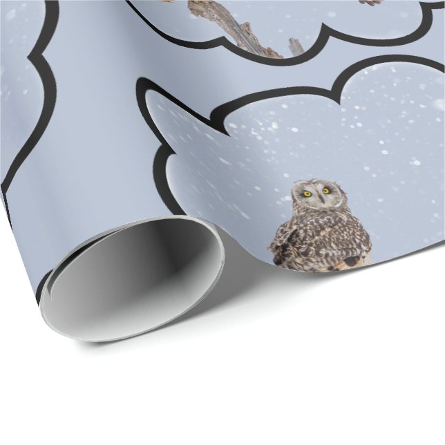 Visitors of the Grasslands: Short-Eared Owls Wrapping Paper (Roll Corner)