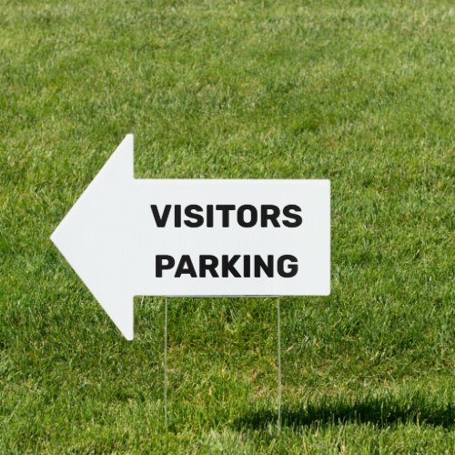 Visitors Parking White Sign