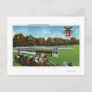 Visitors Reviewing a Dress Parade Postcard