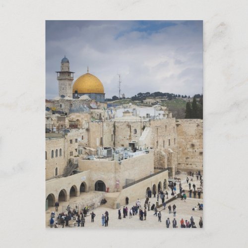 Visitors Western Wall Plaza  Dome of the Rock Postcard