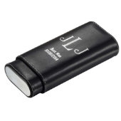 Visol Black Leather Crushproof Cigar Case-Vcase701 (Engraved)