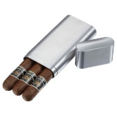 Visol Brushed Stainless Steel Cigar Case  (Open)