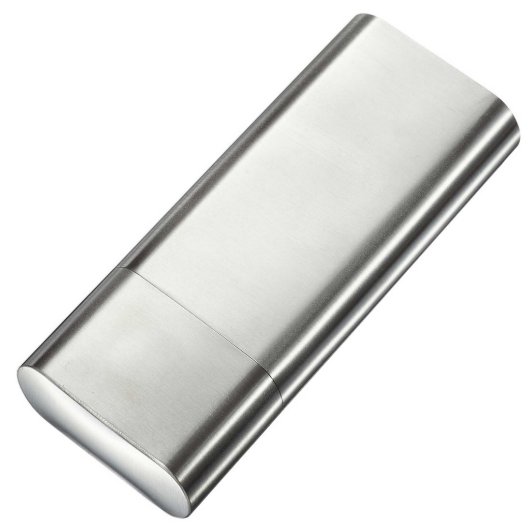 Visol Brushed Stainless Steel Cigar Case  (closed)