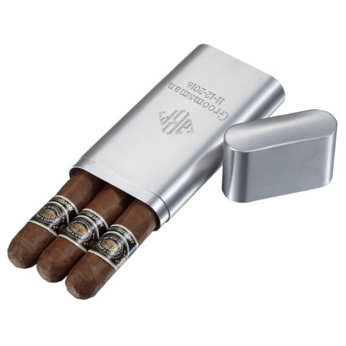 Visol Brushed Stainless Steel Cigar Case 