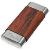 Visol Natural Wood and Stainless Steel Cigar Case (Engraved)