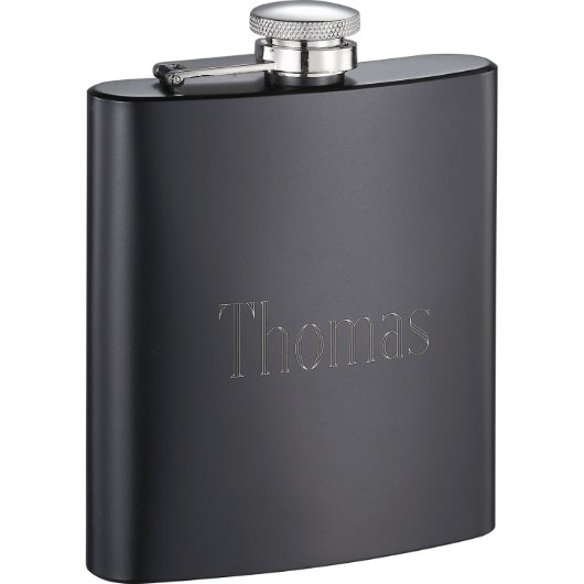 Visol Personalized Liquor Flask - Matte Black (Front)