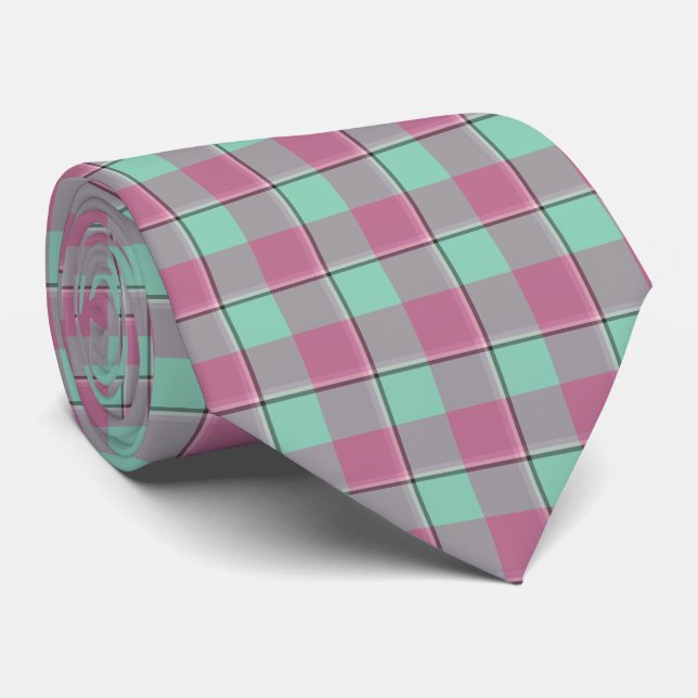 Vista Blue and Turkish Rose Neck Tie (Rolled)