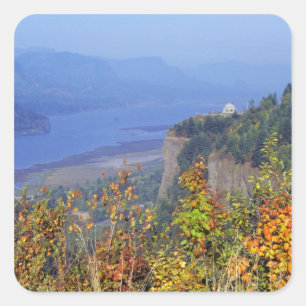 Vista House, high on Crown Point at the mouth Square Sticker