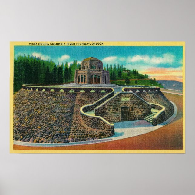 Vista House on Columbia River, Oregon Poster (Front)