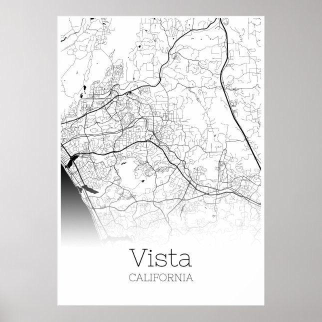 Vista Map - California - City Map Poster (Front)
