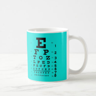 Visual Acuity Test Cyan Ophthalmology Eye Chart Coffee Mug