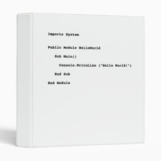 Visual Basic Hello World Greeting Binder