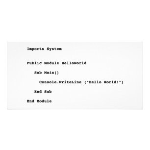 Visual Basic Hello World Greeting Card