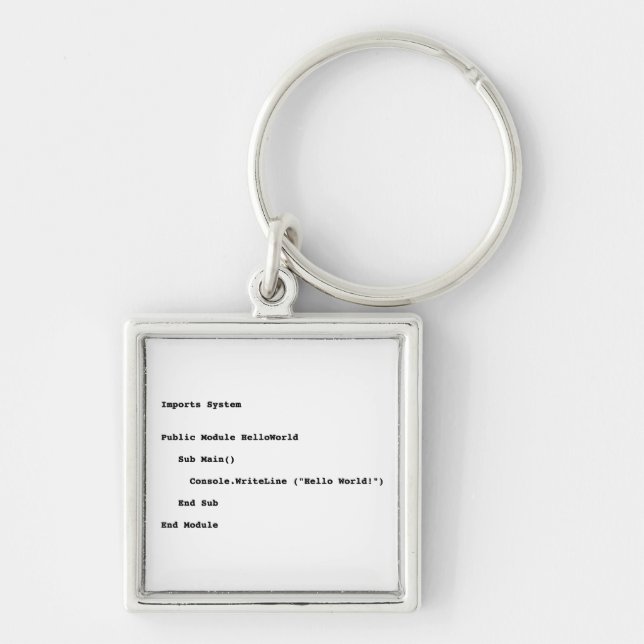 Visual Basic Hello World Greeting Keychain (Front)