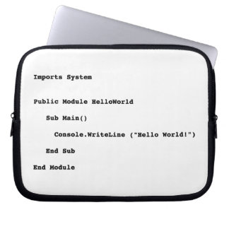 Visual Basic Hello World Greeting Laptop Sleeve