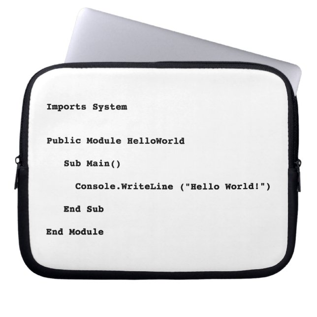 Visual Basic Hello World Greeting Laptop Sleeve (Front)
